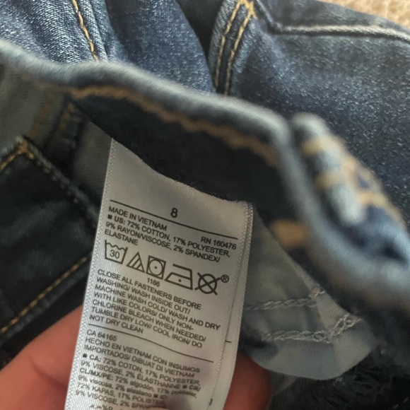 Old Navy rockstar built tough jegging button fly dark wash girls 8 - Picture 3 of 4